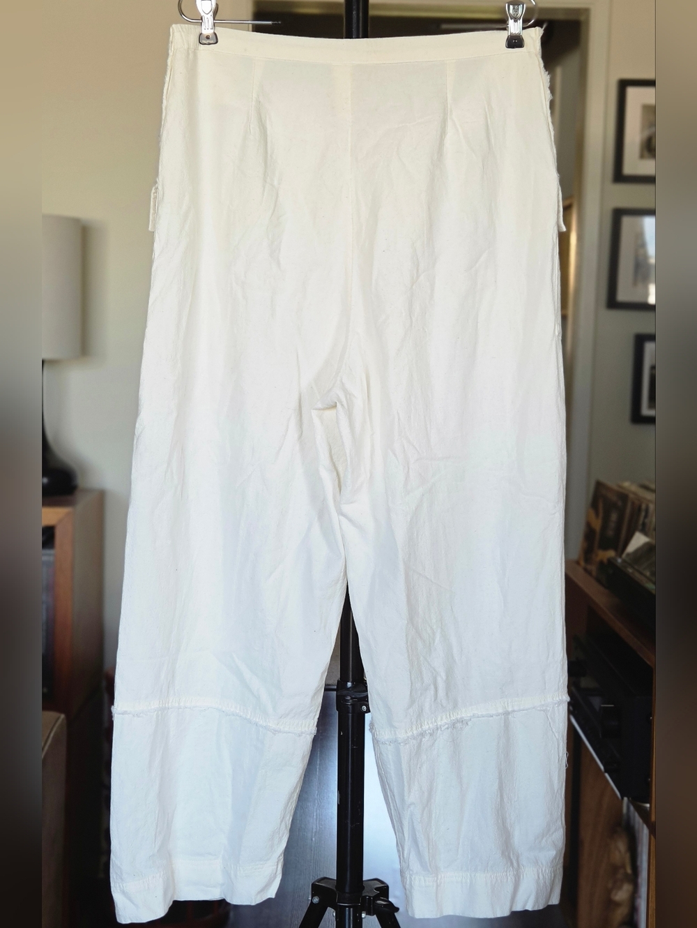 Free People White Cotton Wrap Front Cargo Harem Pants - Picture 2 of 5